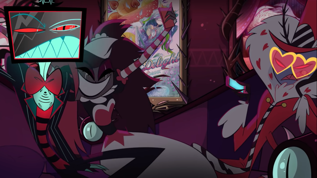 Vox and valentino song. Hazbin Hotel Валентино. Hazbin Hotel 2 Episode. Hazbin Hotel Вокс.